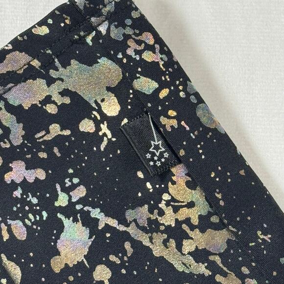 Pixie Lane Girls Black and Metallic Leggings Girls 5 - Picture 4 of 6